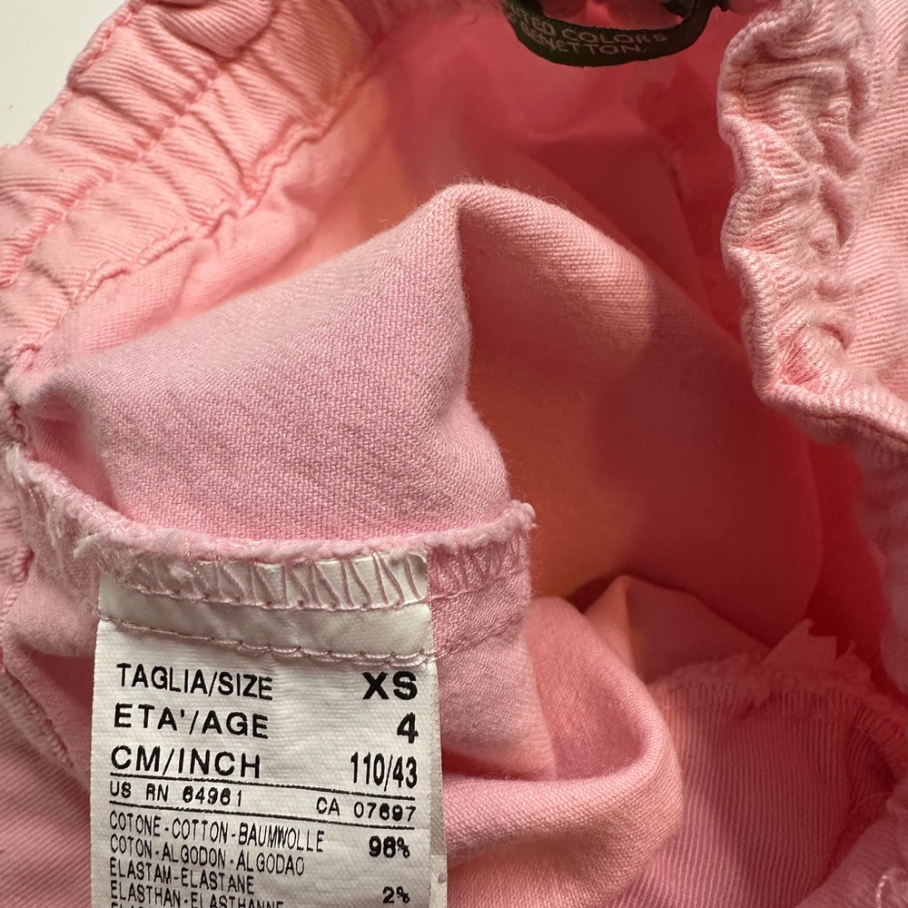 United Colors Of Benetton Light Pink Kids Casual Bottoms Size XS Age 4 - Picture 9 of 9